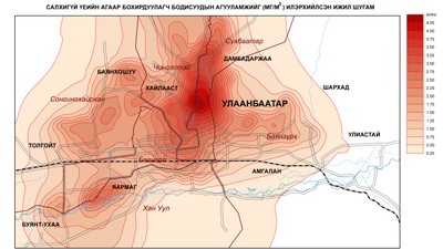 88-3. Улаанбаатар хотын агаар дахь бохирдуулах бодисын агууламж (Салхигүй үед) 88-3. Улаанбаатар хотын агаар дахь бохирдуулах бодисын агууламж (Салхигүй үед)